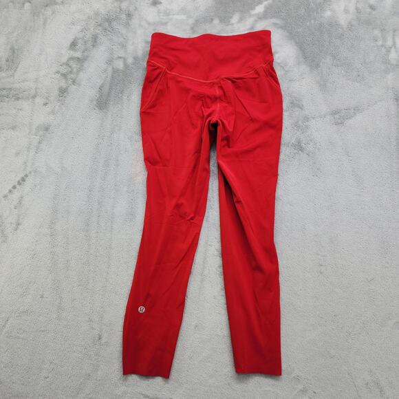 Lululemon Leggings Womens 4 Dark Red Base Pace High-Rise Crop 23" Workout Yoga - Picture 3 of 10